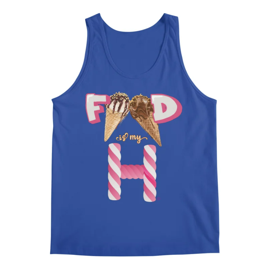Ice Cream Cone Blue Tank Top for Men