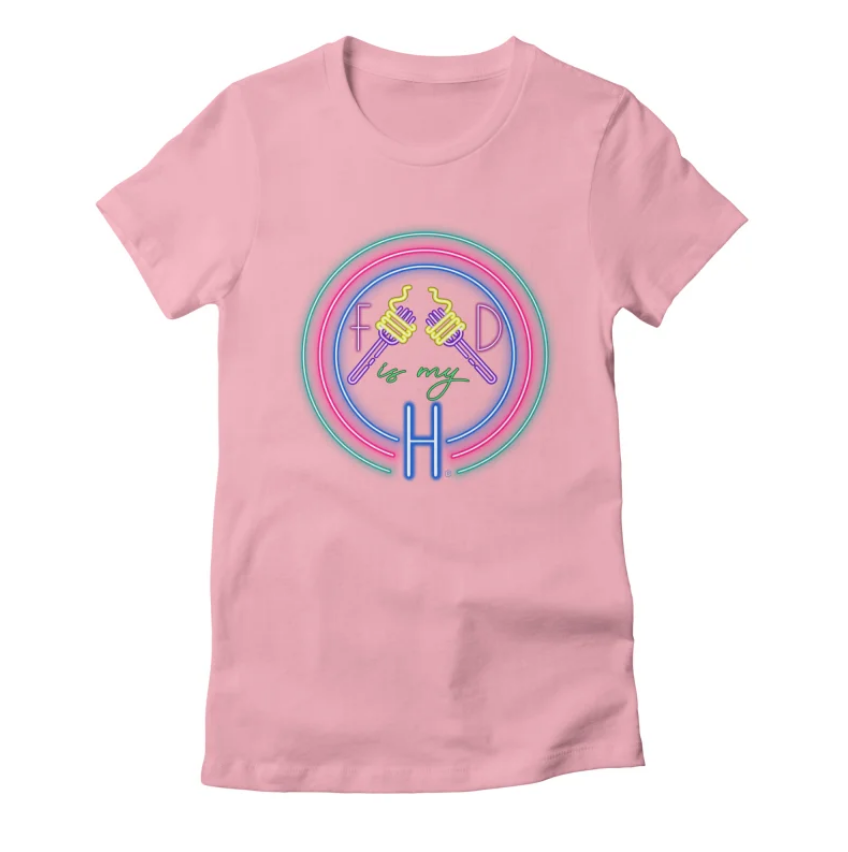 Fitted Pink Pasta T-Shirt