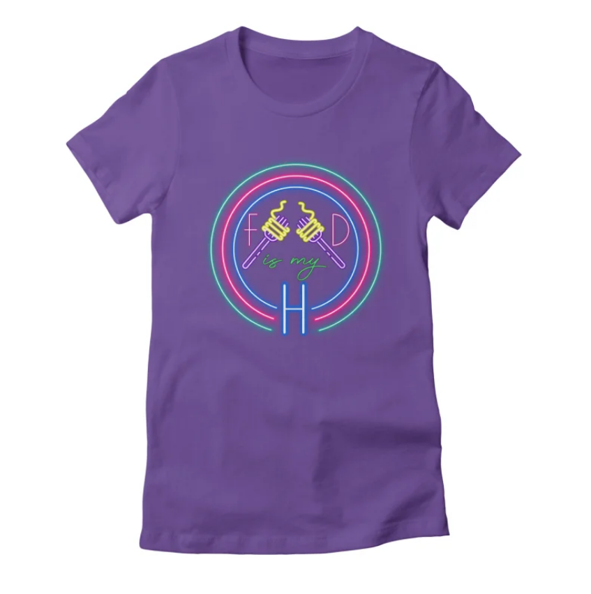 Fitted Purple Pasta T-Shirt