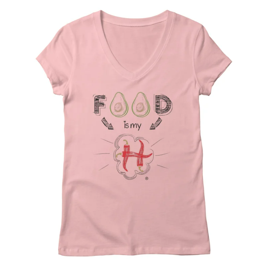 Pink V-Neck Avocado T-shirt