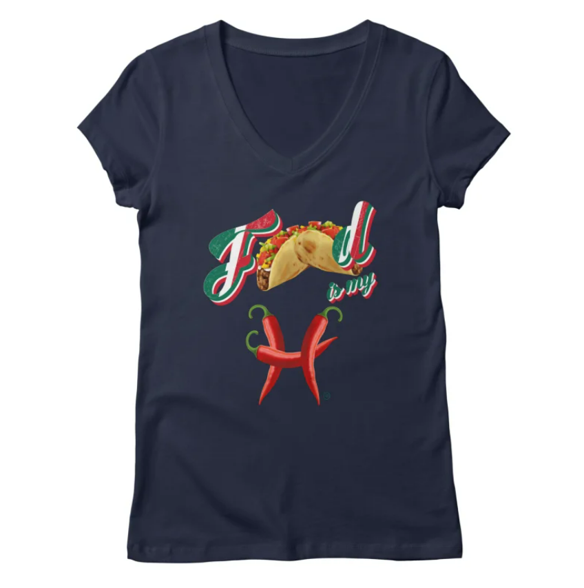 Taco Blue V-Neck T-Shirt