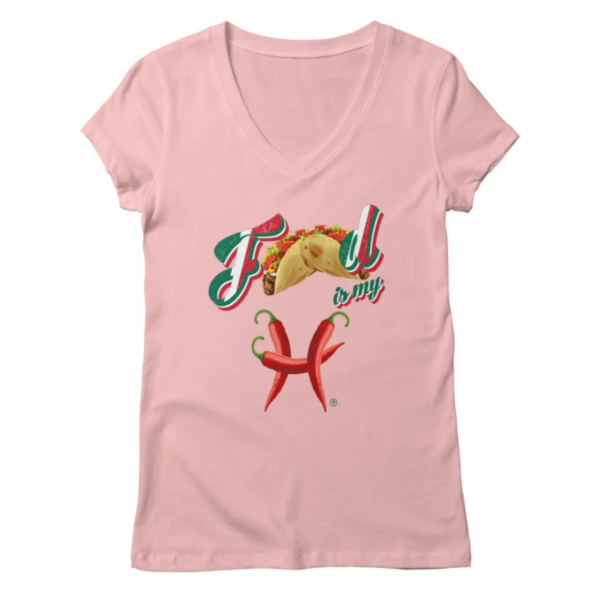 Taco Pink V-Neck T-Shirt