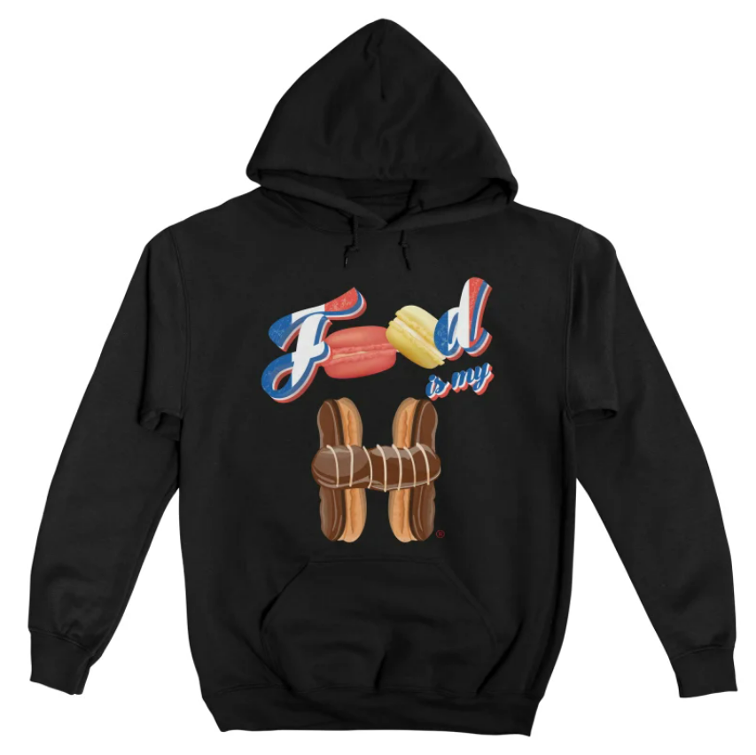 Women Food-themed Black Pullover Hoodie