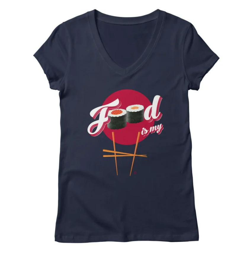 Blue Sushi V-Neck T-shirt