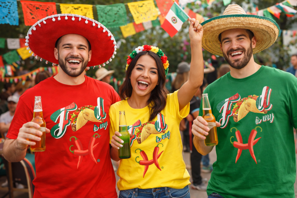 People are celebrating Cinco de Mayo and wearing Cinco de Mayo Shirts