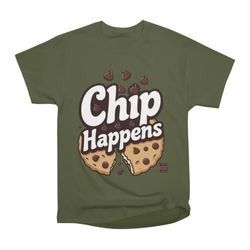 green chocolate chip cookie t-shirt