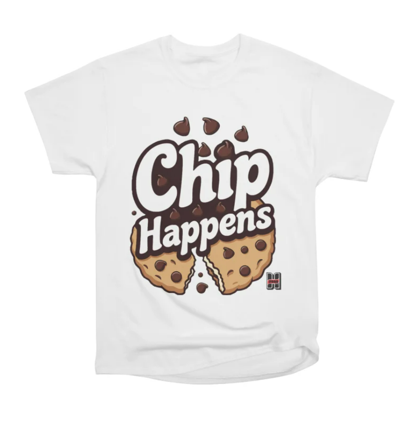 white chocolate chip cookie t-shirt