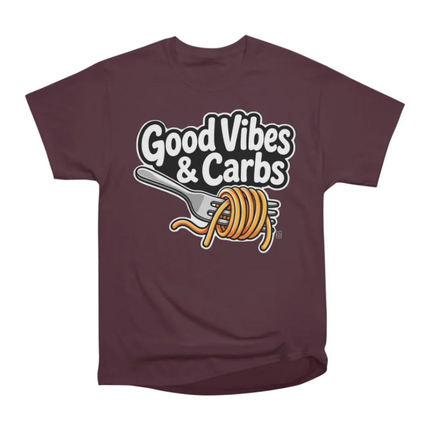 Good Vibes & Carbs Burgundy T-Shirt