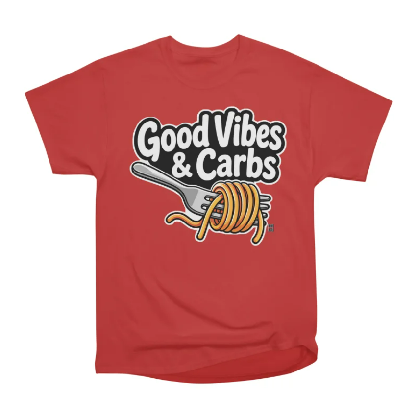 Good Vibes & Carbs Red T-Shirt