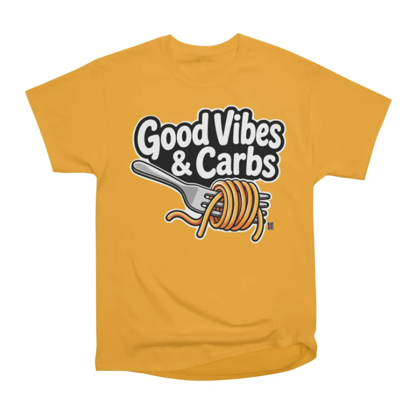 Good Vibes & Carbs Yellow T-Shirt