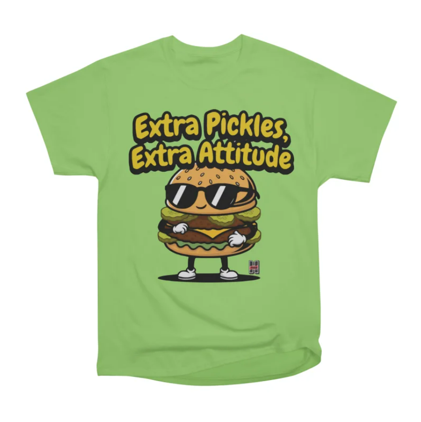 Green burger shirt