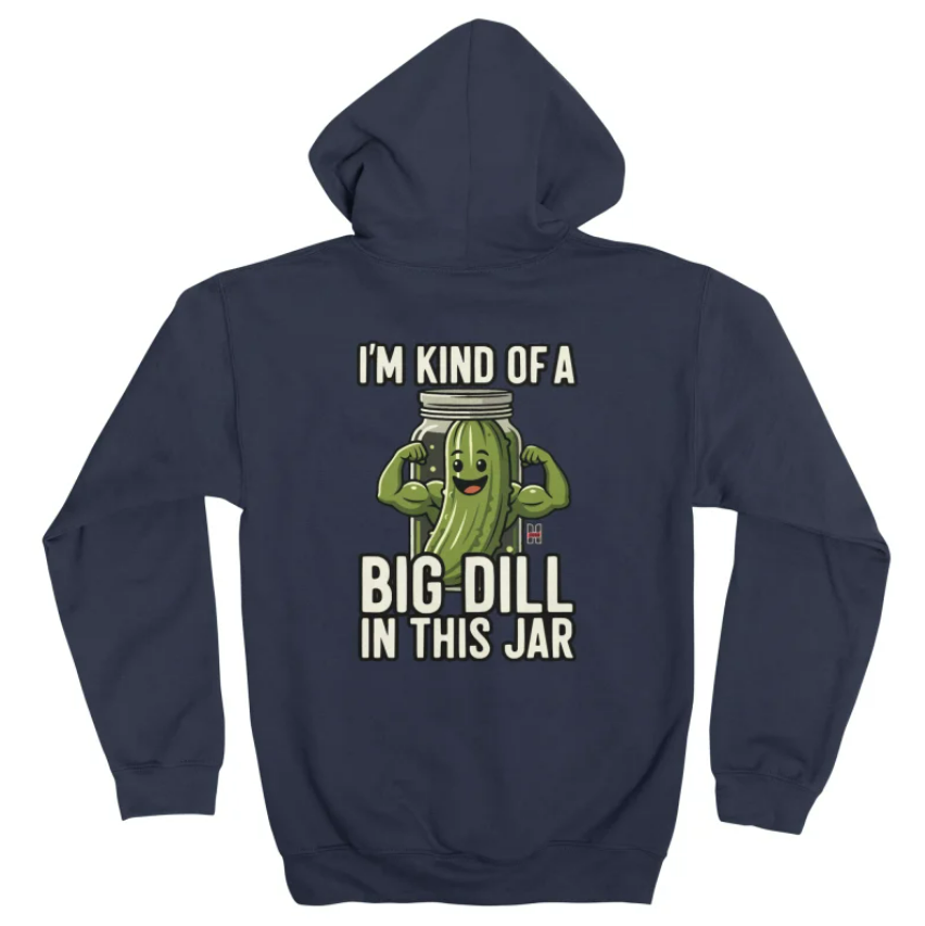 Navy pickle zip-up hoodie