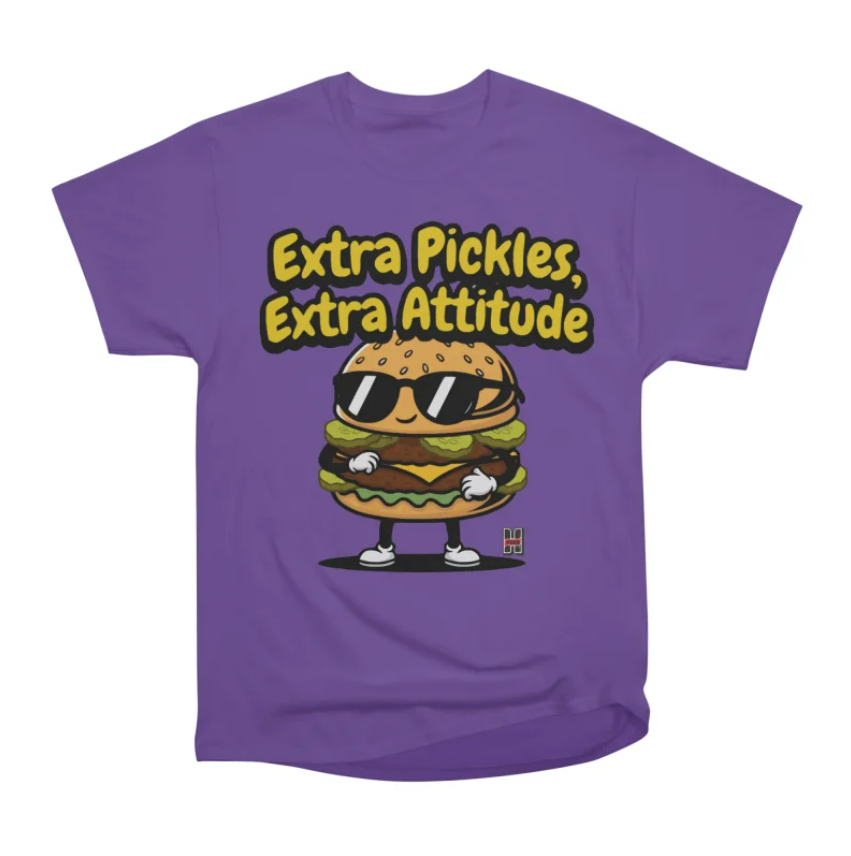 Purple burger shirt