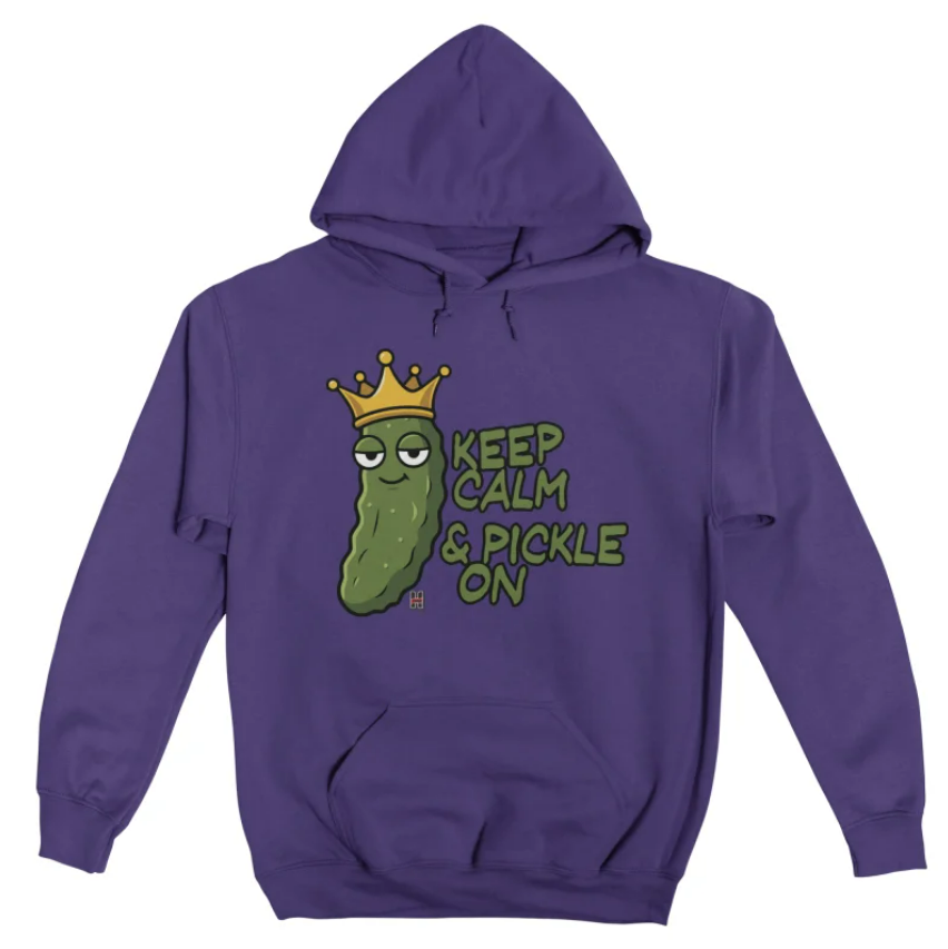 Purple pickle pull-over hoodie