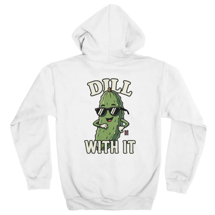 White pickle zip-up hoodie