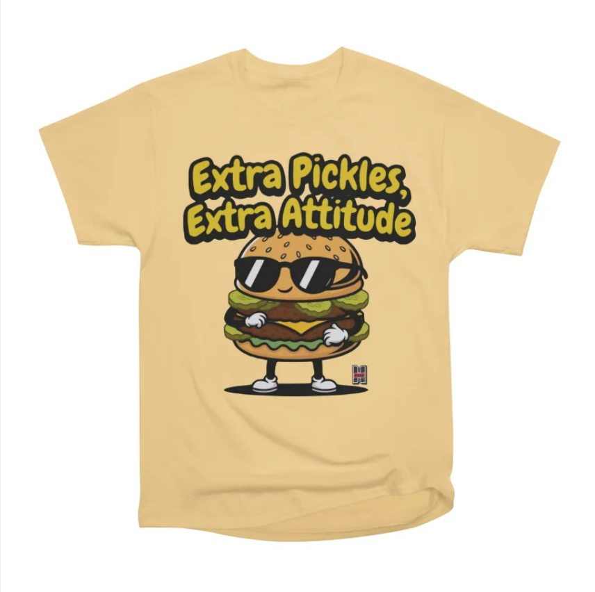 Yellow burger shirt