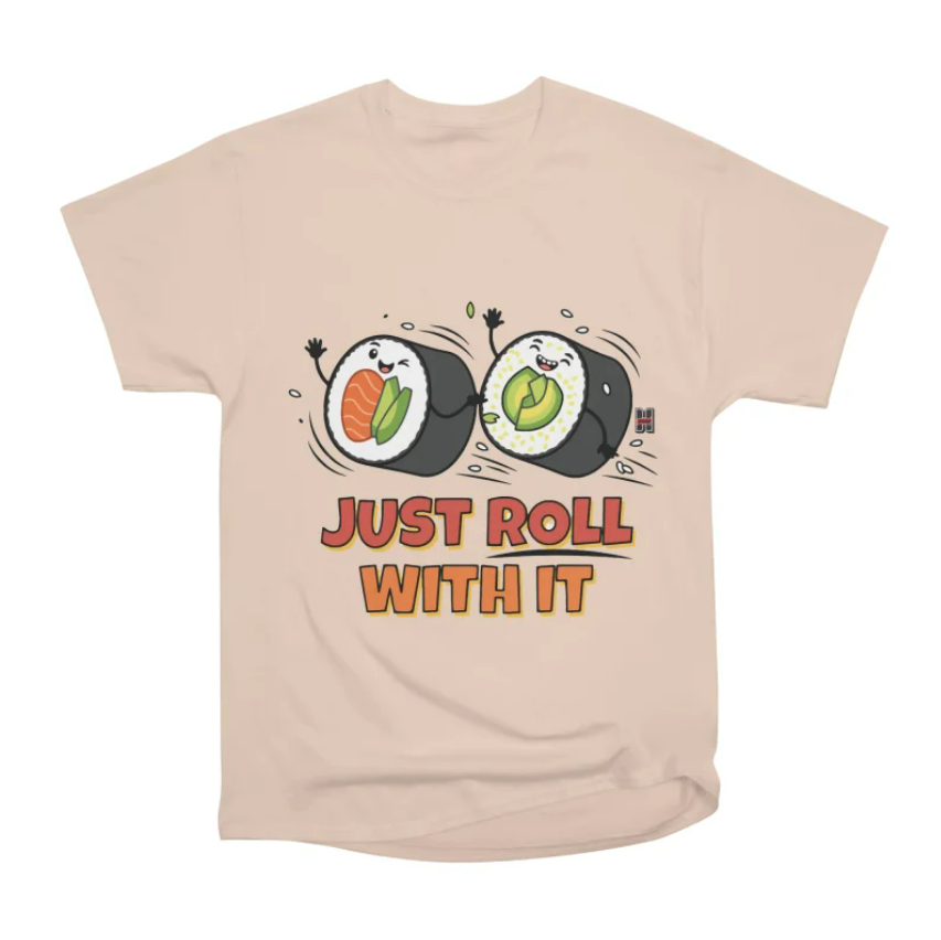Just Roll with IT Pink Sushi T-shirt