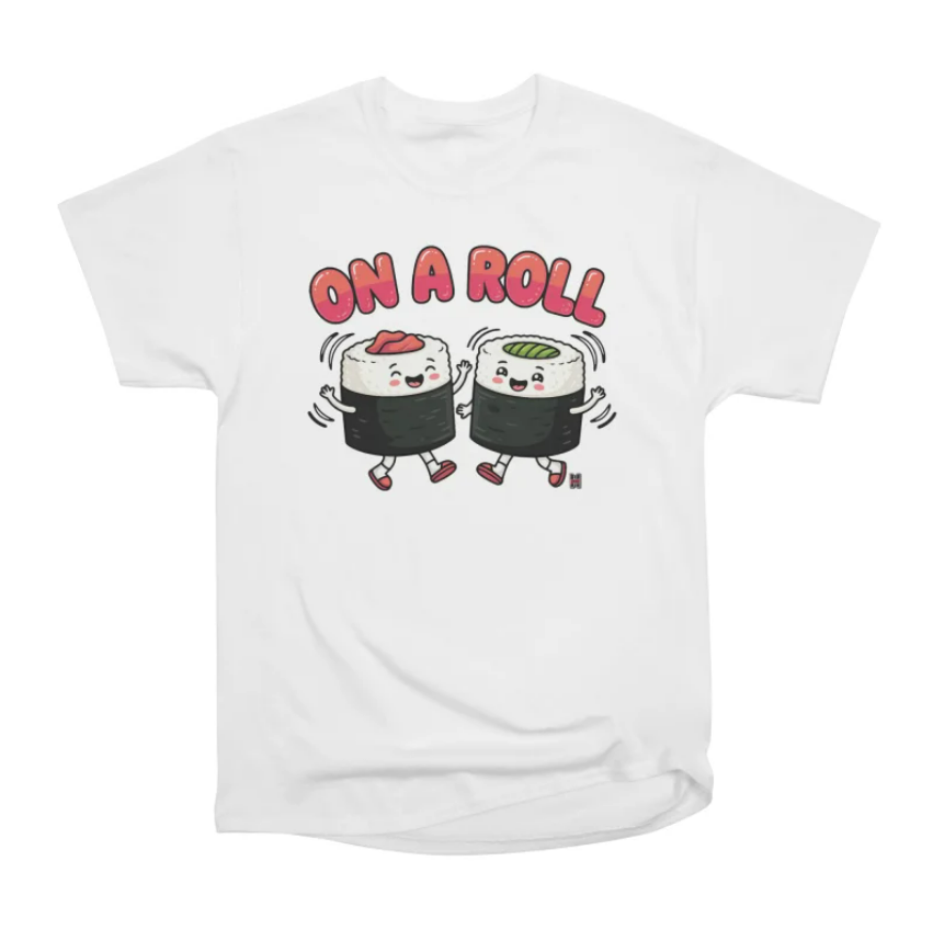 On a Roll White Sushi T-shirt