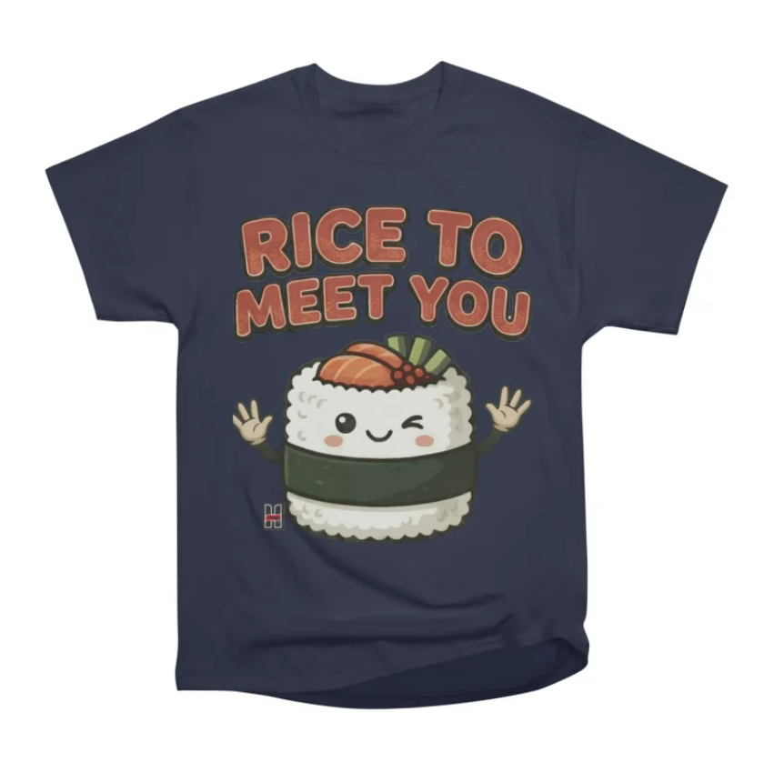 Rice To Meet You Navy Sushi T-shirt