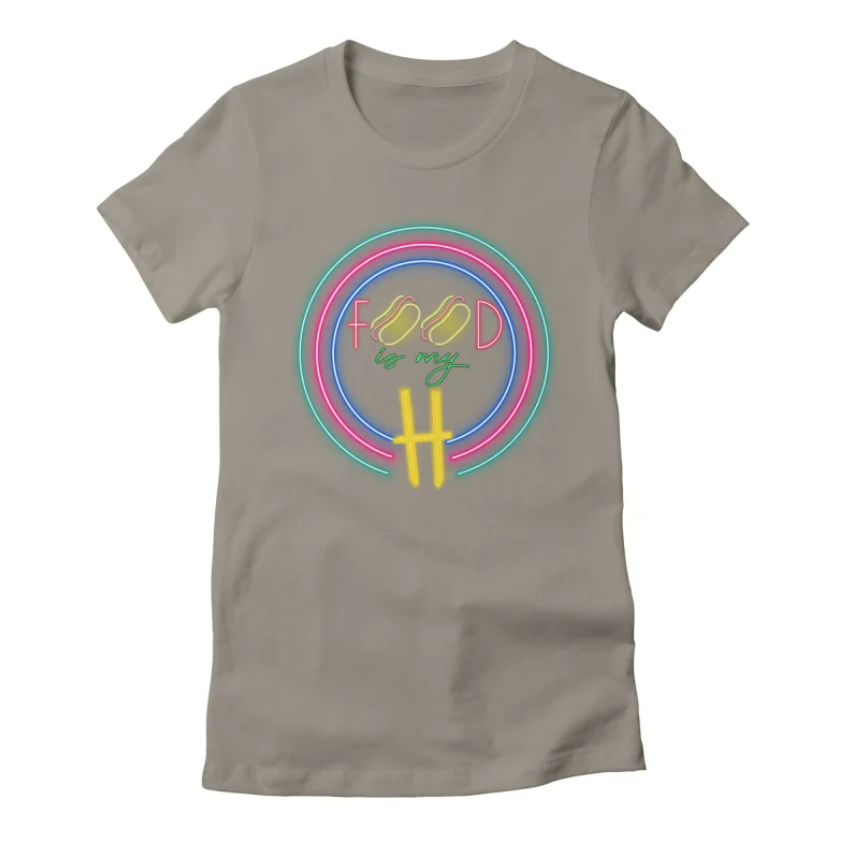grey hot dog t-shirt